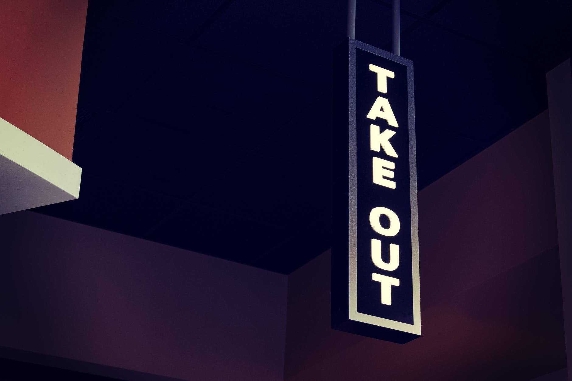 Indoor Hanging Ceiling Signs for Take Out