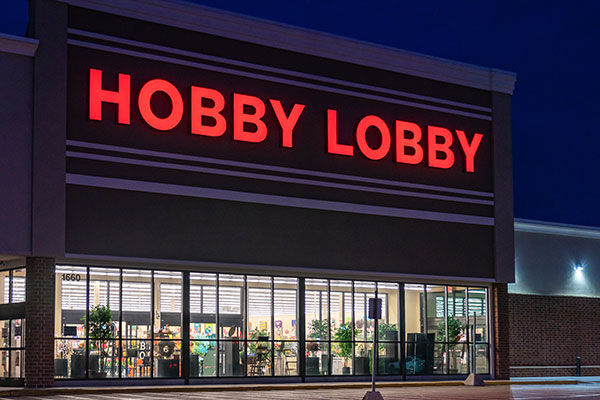 Channel Letter Storefront Sign for Hobby Lobby