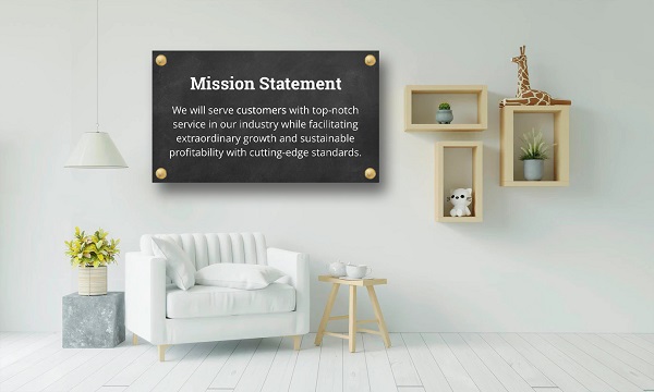 Mission statement walls Sign for Corporate Office in Macon, GA